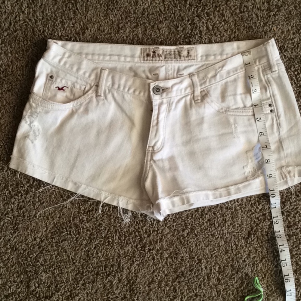 Hollister White Denim Shorts